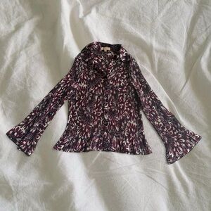 Notations Black and Pink Button Down Shirt